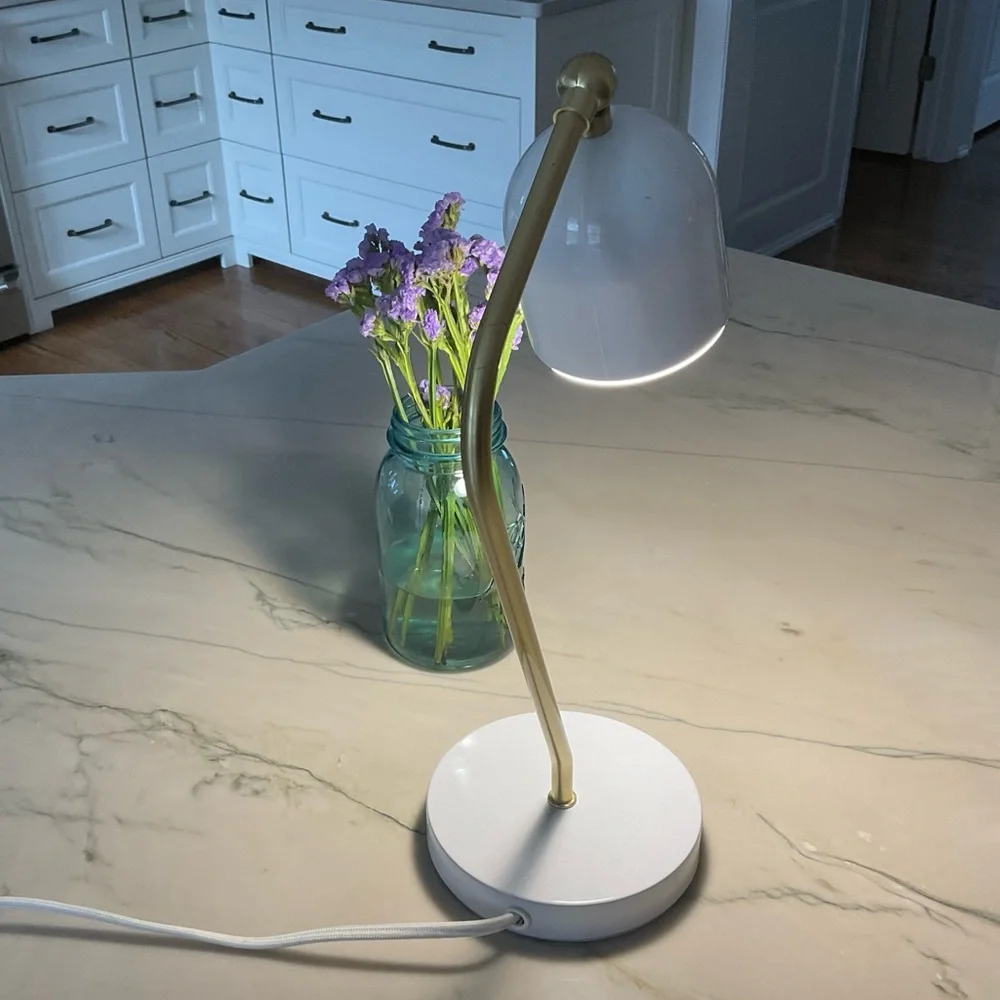 Desk Lamp white  with gold accents